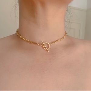18K gold plated oval link chain choker​​​​​​​​​​​​​​​​​​​​​​​​​​​